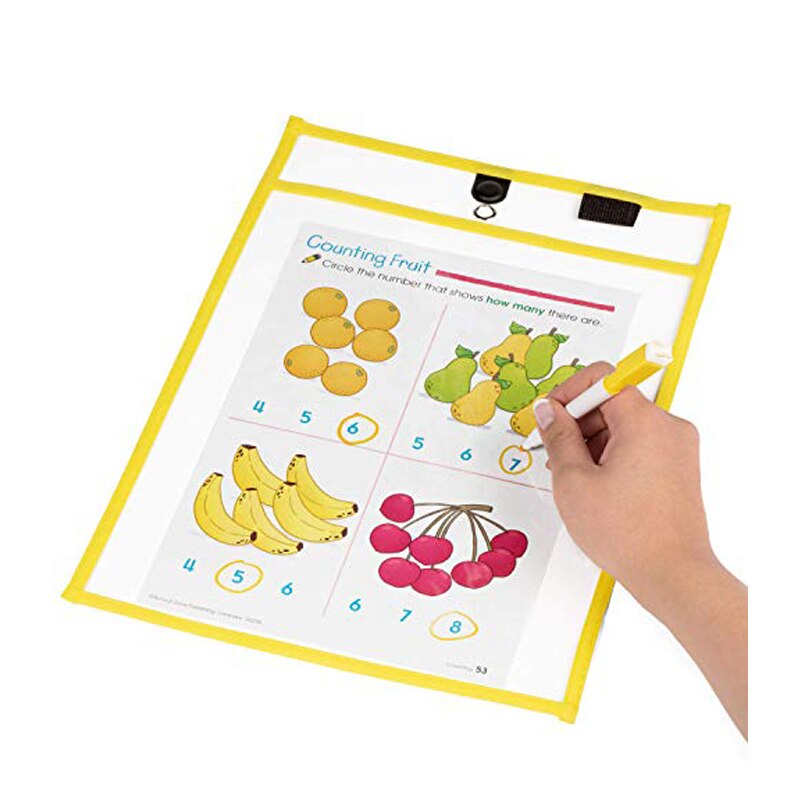 Transparent File Pockets That Can Be Wiped And Reused. Whiteboard Drawing Teaching Stationery