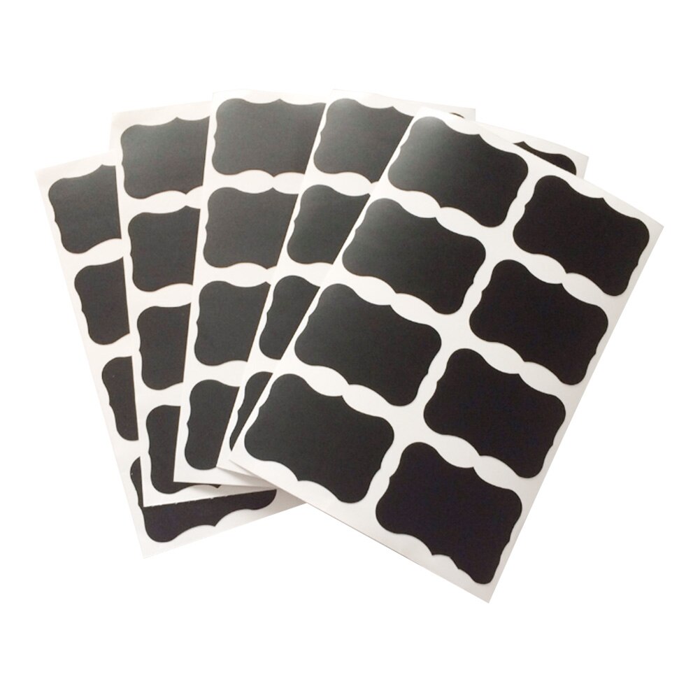 48 Stks/set 3.5X5Cm Uitwisbare Schoolbord Sticker Craft Keuken Potten Organizer Labels Schoolbord Schoolbord Sticker Black Board