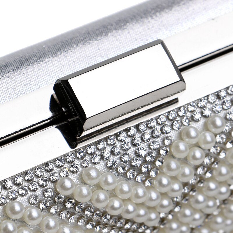 SEKUSA Perlen Frauen Messenger Handtaschen Diamanten Perle Kette Schulter Tag Kupplung Abend Taschen V Kristall Hochzeit Tasche