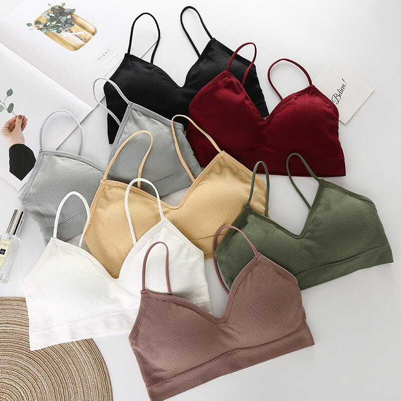 Tops de tubo para mujer, Sujetador deportivo sin huesos, Tops cortos para gimnasio, Bralette para trotar, ropa interior de Fitness para mujer