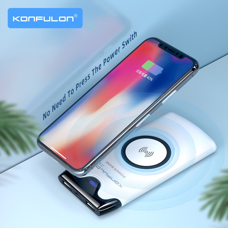 Banco de energía inalámbrico para teléfono móvil, batería externa de carga rápida de 10000 mAh, carga inalámbrica de 10000 mAh para iPhone 12