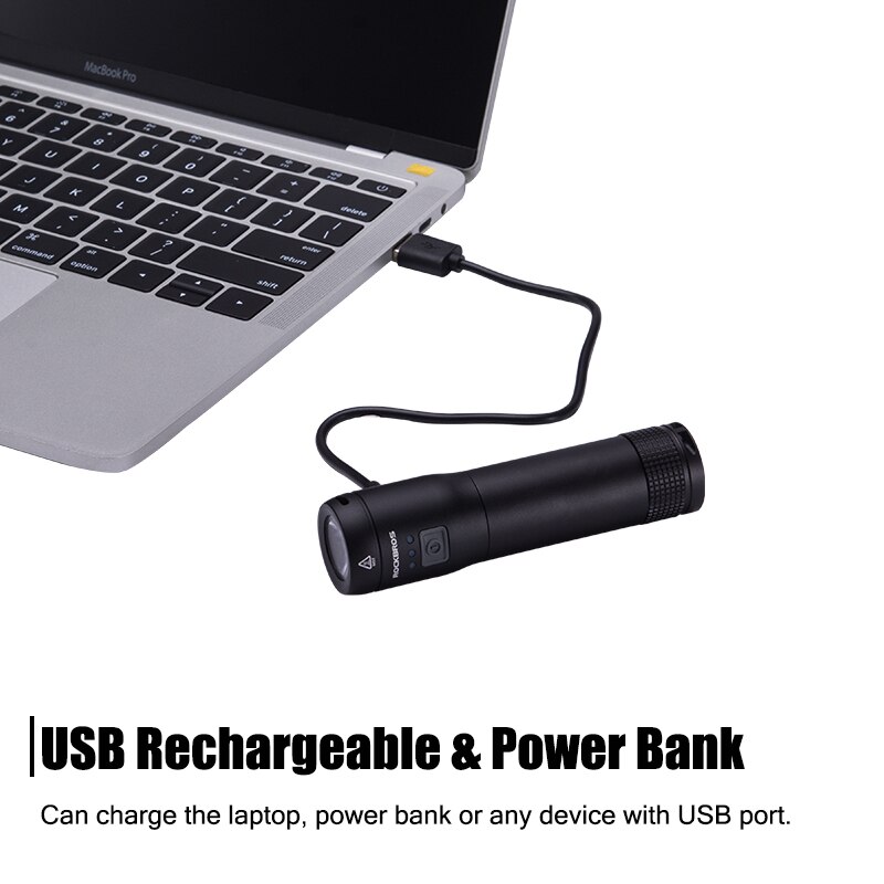 ROCKBROS-luz delantera para bicicleta, faro LED de 700 lúmenes, recargable vía USB, IPX6 resistente al agua, para MTB y carretera