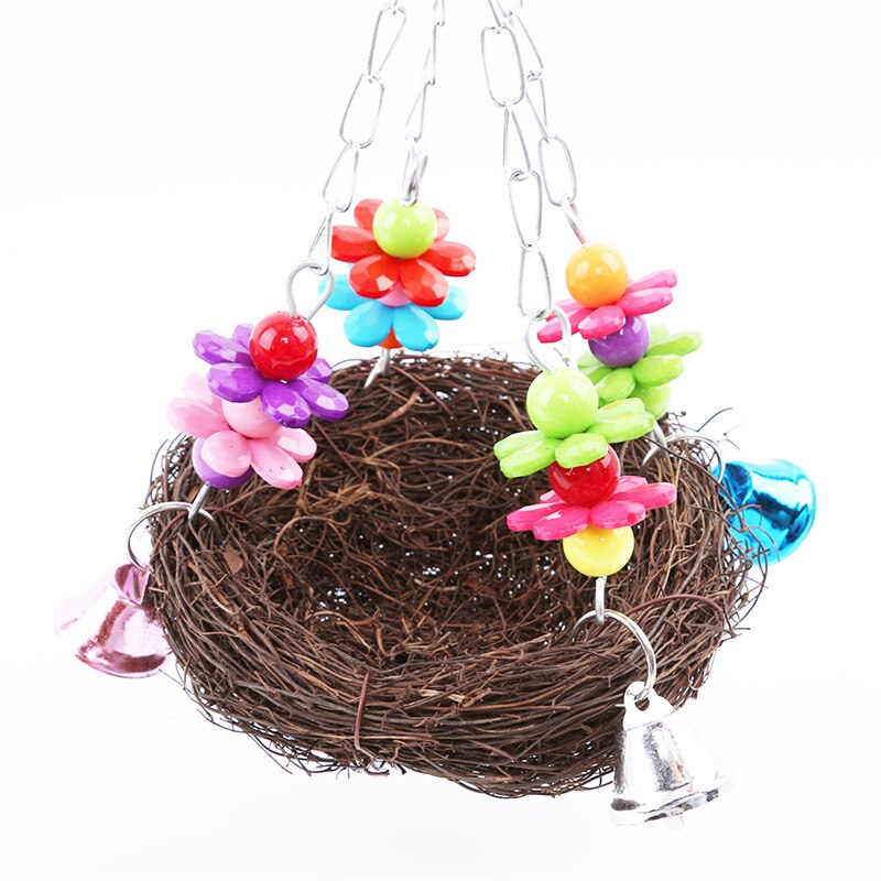 Handcraft Bird Nest Toys For Birds Parrots Play Bite Climb Bird Swing Toy