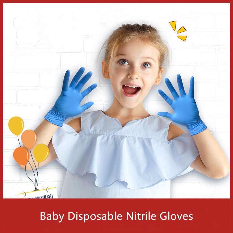 Guantes de nitrilo desechables para niños manoplas de PVC para la limpieza de alimentos, de látex y Goma, para cocina, de 7 a 12T
