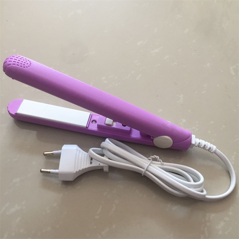 neue Berufs Haarglätter Mini Reise Keramik Richt Bügeleisen Blau Haar Flache Eisen Mit Freies EU Adapter