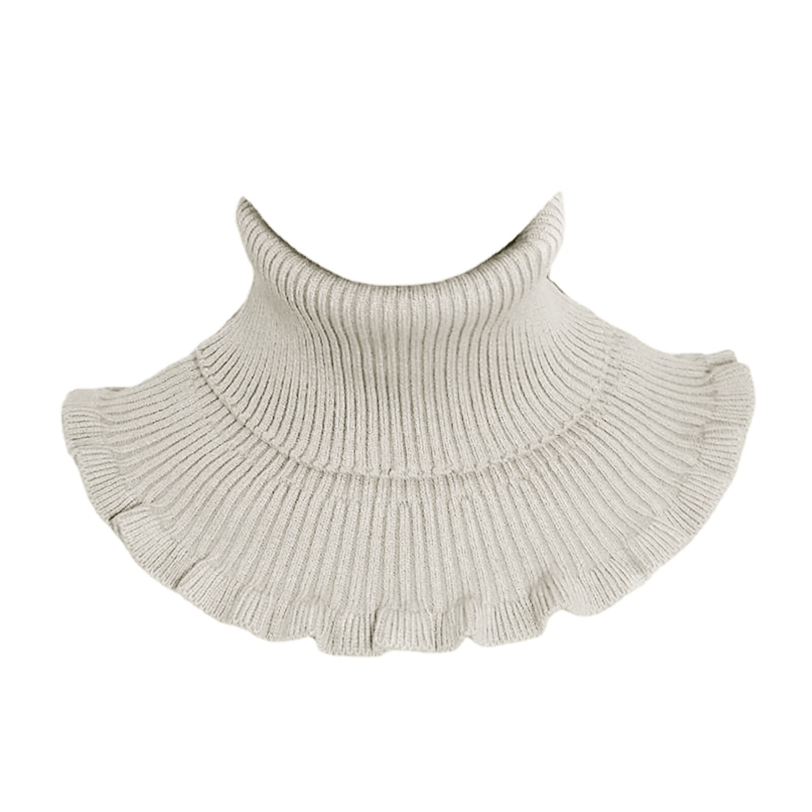 Collier à col roulé pour femme, couleur unie, écharpe tricotée respirante, guêtre de cou: Beige