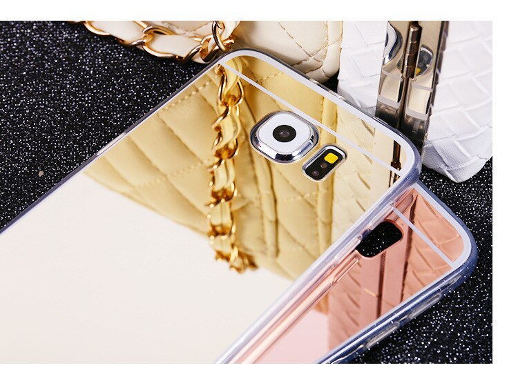 Triseoly luxe roségouden spiegelhoes voor samsung galaxy  s3 s4 s5 a5 a6 a7 a8 j1 ace  j120 j2 j5 j7 m10 m20 cover case