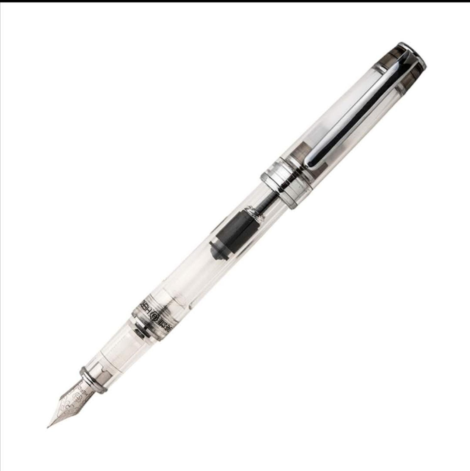 Hero 709 Transparent Fountain Pen Clear Ink Pen F Nib Converter Filler Business Stationery Office School Supplies Writing