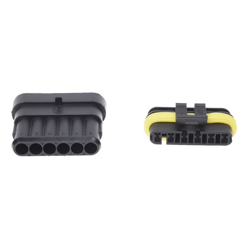 Kit 6 Pin Way Waterproof Electrical Wire Connector Plug & 5 Kit 4 Pin Way Waterproof Electrical Wire Connector Plug