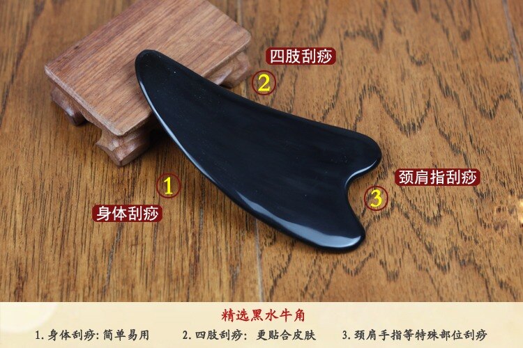 massage tool Natural Black buffalo Horn massage board plate Gua Sha triangle Scrapping acupuncture massager face foot body