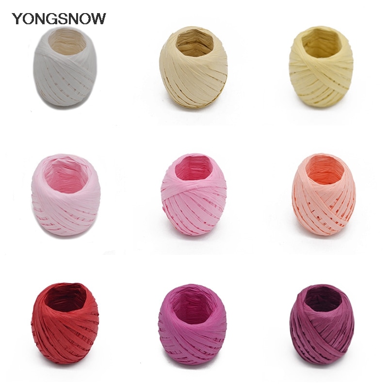 20M Papier Touw Raffia Lint Natuurlijke Kant Touw Geschenkdoos Wikkelen DIY Scrapbooking Ambachten Bruiloft Verjaardag Xmas Party Decoratie