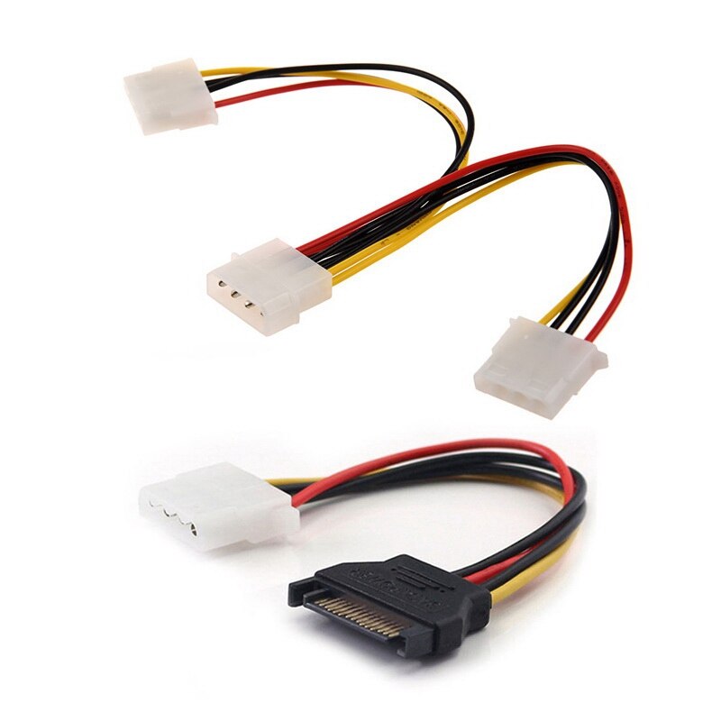 Ordinateur Molex 4 broches alimentation Y répartiteur câble et SATA alimentation femelle à Molex mâle adaptateur convertisseur câble, 6 pouces