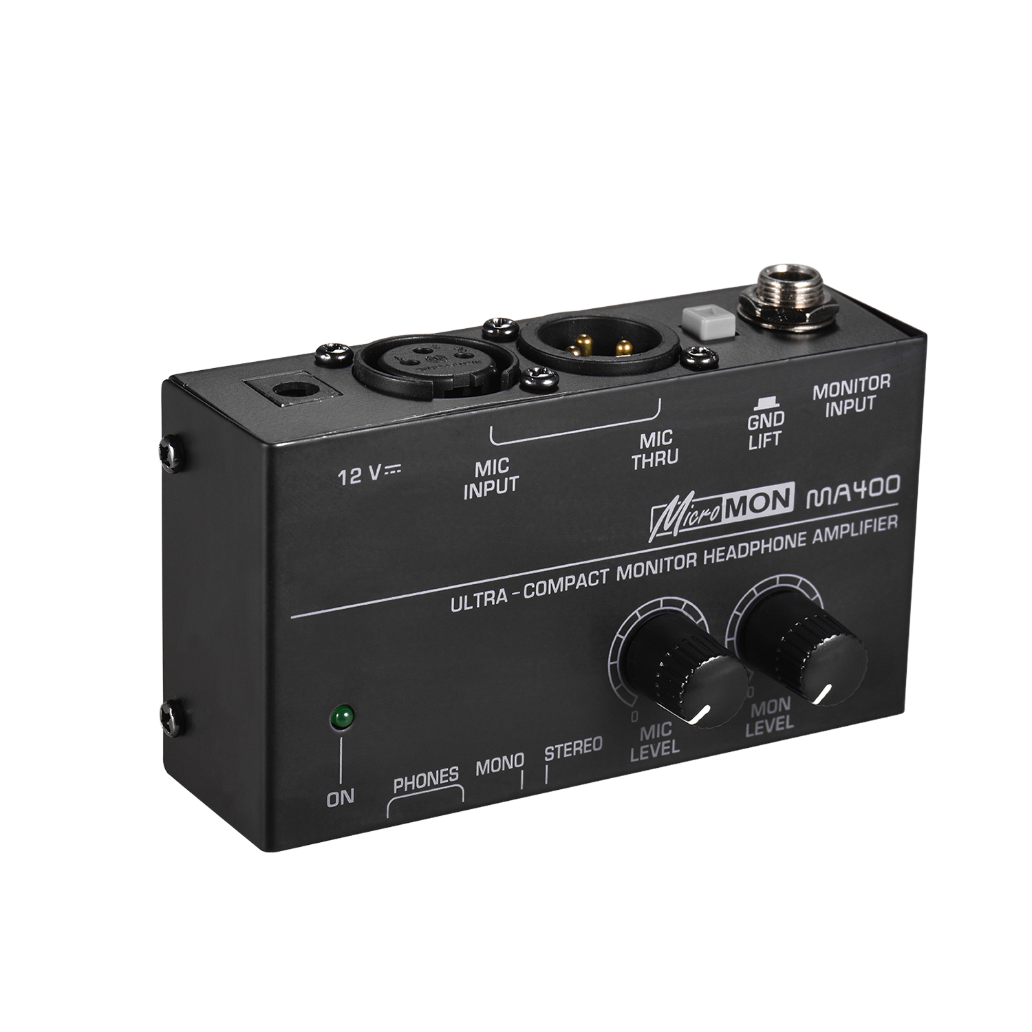 Ultra-Compact Monitor Headphone Amplifier Amp with XLR Microphone Input 6.35mm Monitor Input 6.35mm & 3.5mm Headphone