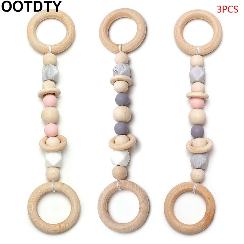 Nordic Stijl Baby Gym Spelen Kwekerij Zintuiglijke Ring-Pull Speelgoed Houten Frame Baby Kamer Decoraties Peuter Kleding Rack