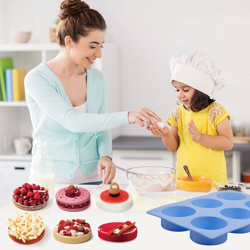Silicona Oreo Cookie Moldes de chocolate para galletas Jabón Pudín Jello Muffin Cilindro antiadherente Moldes antiadherentes para hornear BPA Free