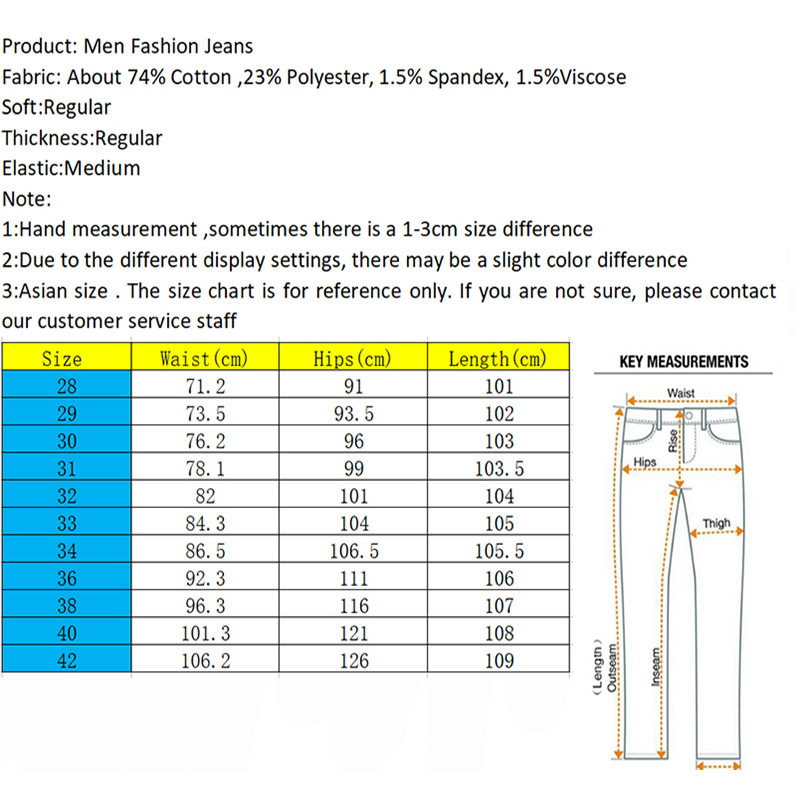 Forår efterår jeans mænd stretch denim slim jean mand sort blå jeans mærke bløde bukser mandlige bukser stor størrelse