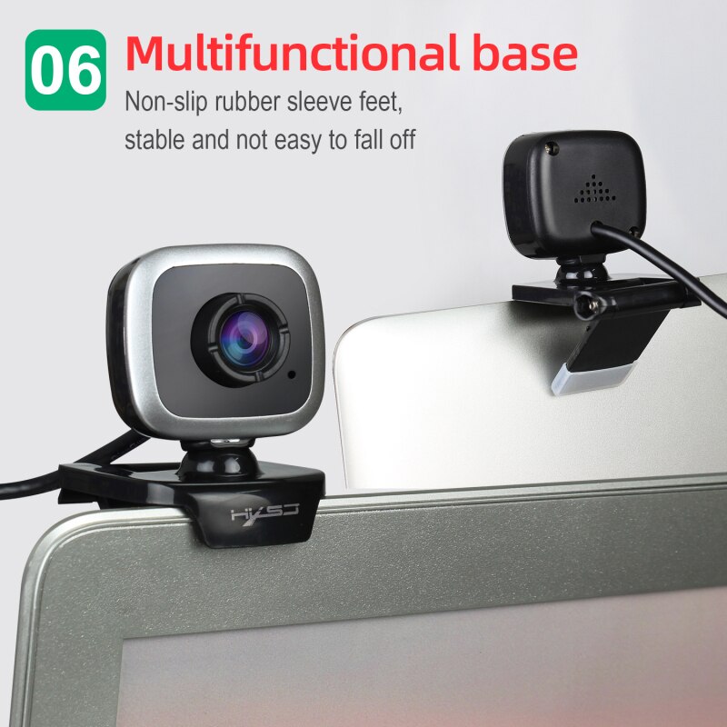 HD Webcam 360 Degree Rotation Webcam Built-in Mic Computer Camera For PC Laptop Notebook Video Conference Live Broadcast
