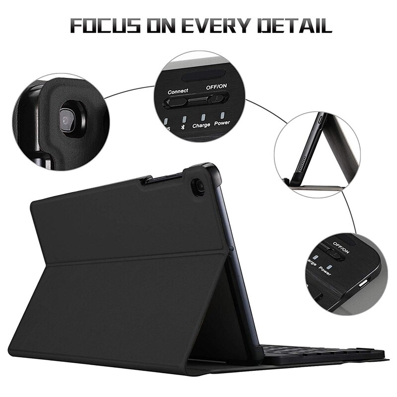 Tablet Keyboard Case for Samsung Galaxy Tab S6 Lite SM-P610 - Bluetooth Keyboard Cover - Black