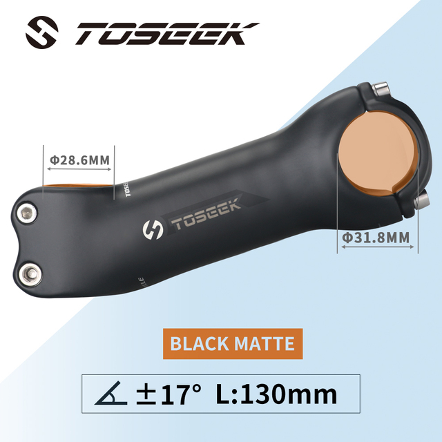 TOSEEK Super Light Full Carbon Fibre Bicycle Stem Bike Parts Matte Angle 6 / 17 Degrees Length 70/80/90/100/110/120/130mm: 17 Degrees 130mm