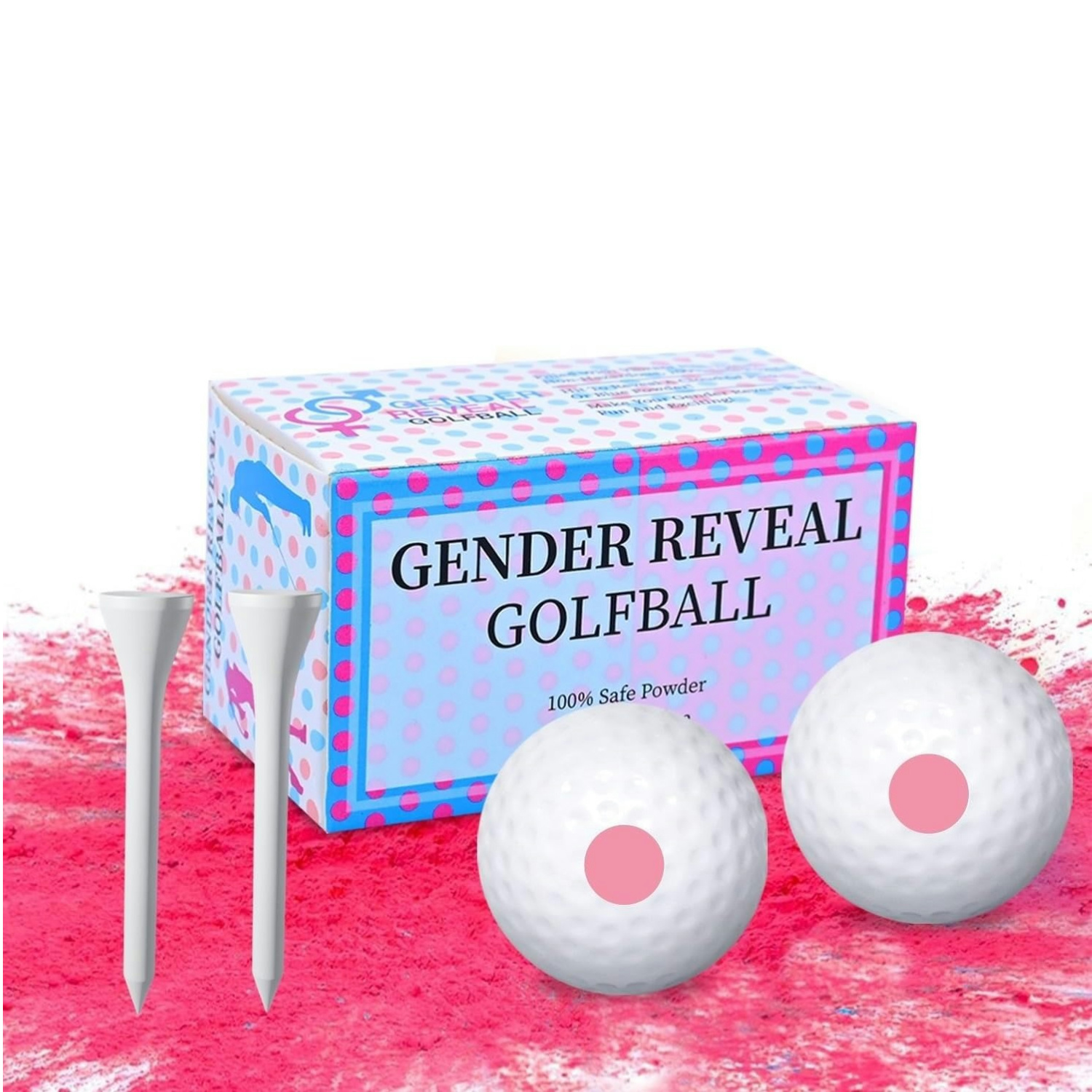 Gender Reveal Golf Exploding Golf Ball Girl or Boy Baby Shower Reveal Birthday Party Supplies Exploding Powder Biodegradable: Olive