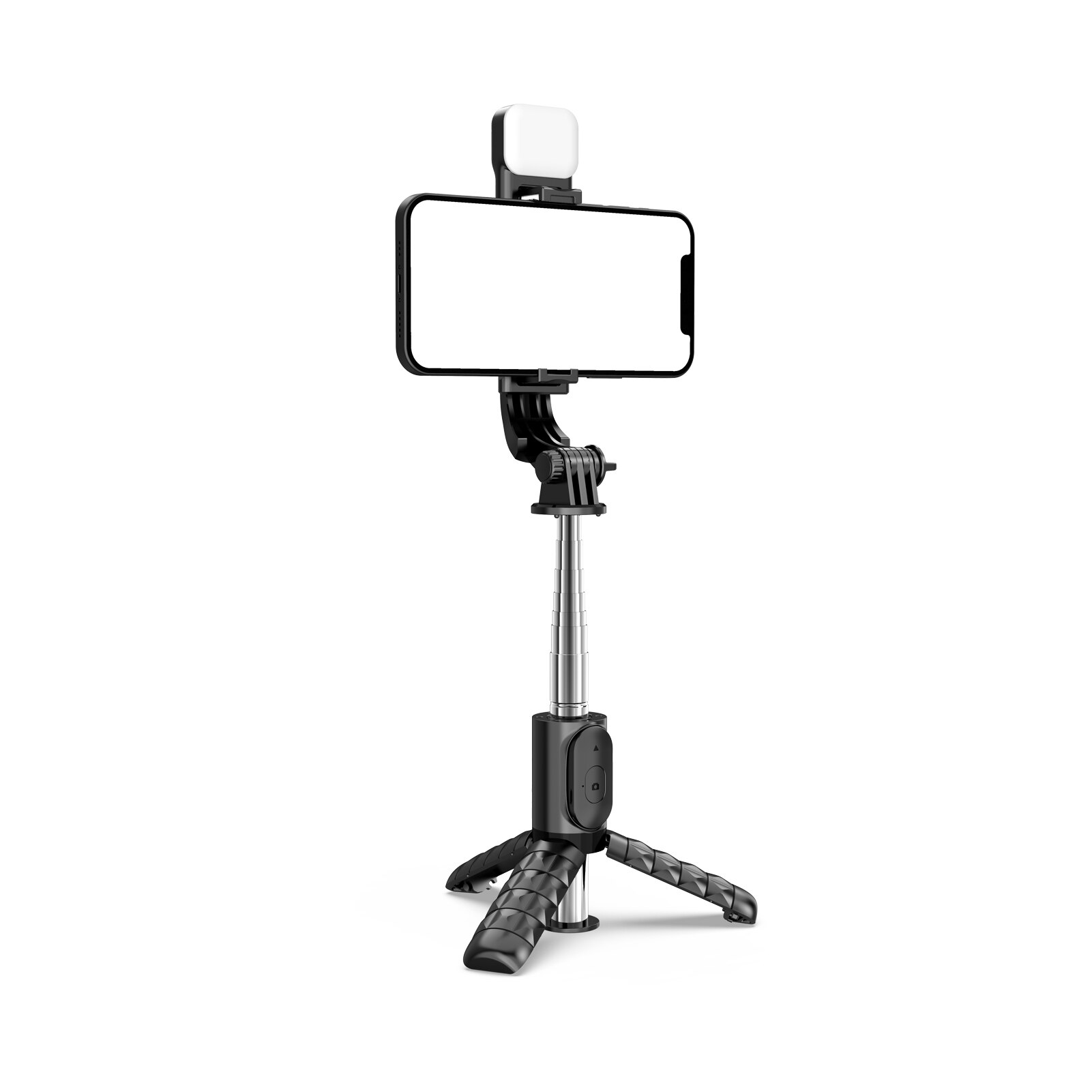 Lighting Selfie Stick Multi-Functional Handheld Mini Tripod Phone Tripod Stand With 3 Light Modes 360 Degree Rotation: black