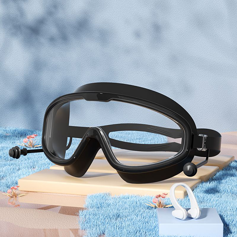Swimming Goggles Silicone Swim Glasses Big Frame with Earplugs Men Women HD Anti-fog Eyewear Swimming Accessories