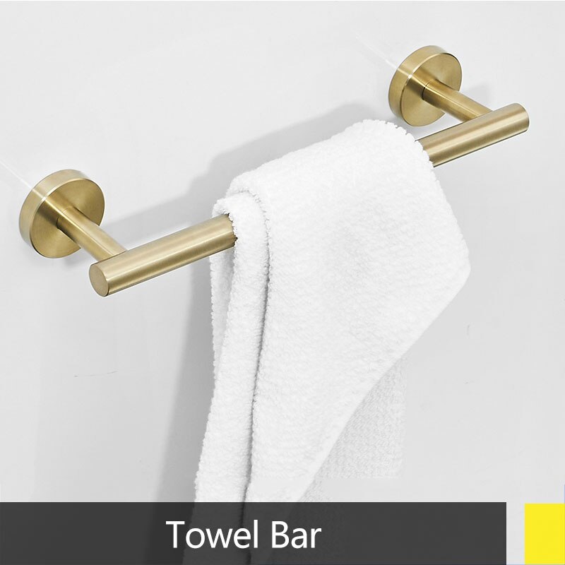 Crochet pour Robe en or brossé | Ensemble de matériel de salle de bain, crochet pour Robe simple, porte-serviette en papier, accessoires de salle de bains en acier inoxydable: towel bar