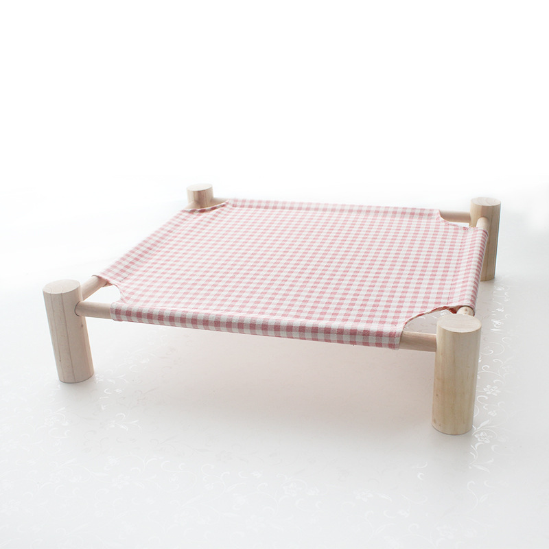 Elevated Cat Bed House Cat Hammocks Comfortable Kitten Puppy Cushion Mat Wood Canvas Cat Lounge Bed Summer Pet Sleeping Supplies: 8