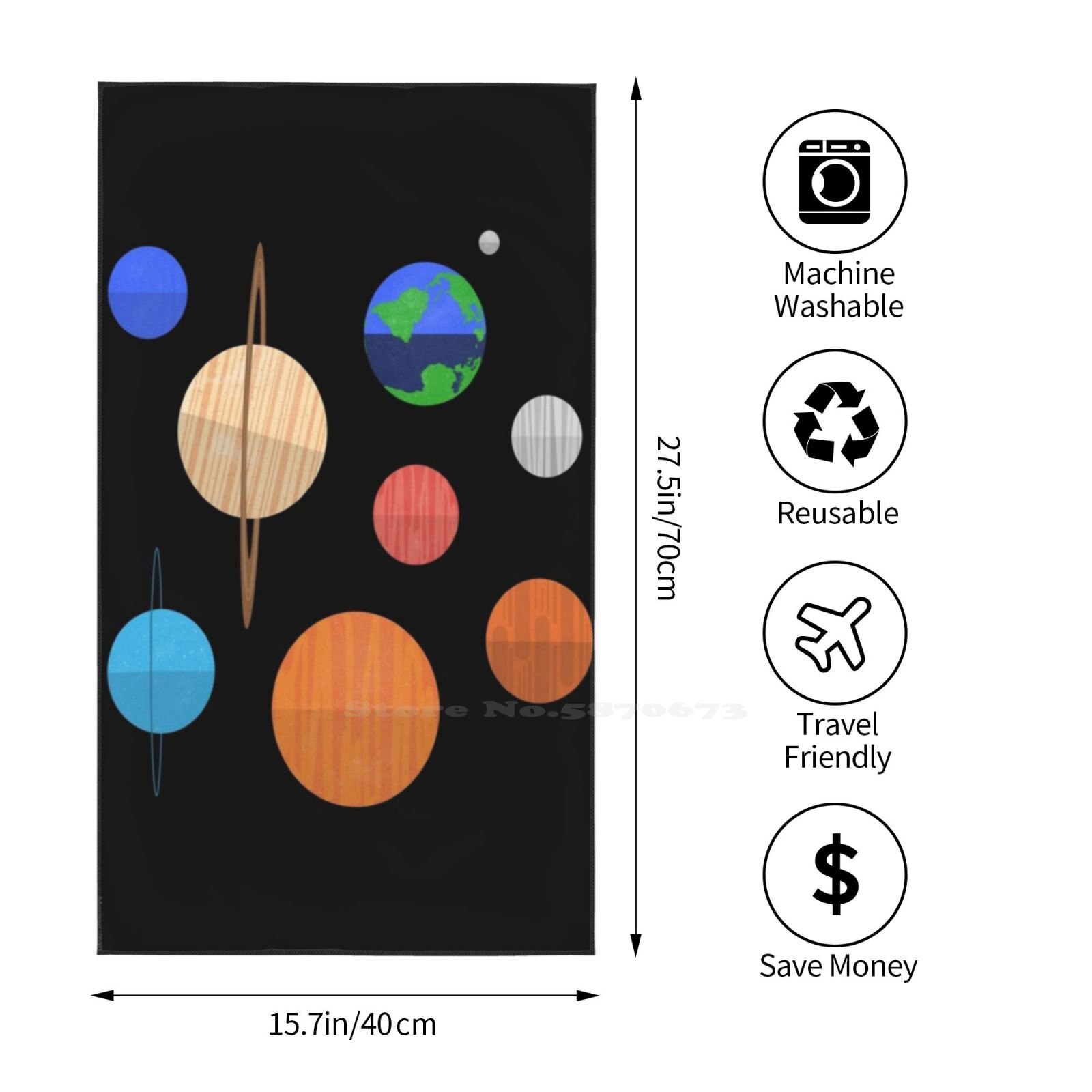 mini słoneczny Sytem miękki wygodny ręcznik kąpielowy odkryty wenus ziemia księżyc jowisz Saturn uran neptun układ słoneczny przestrzeń