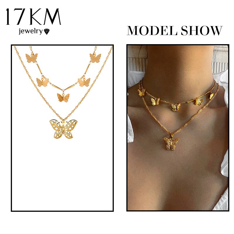 Vintage Multi Layer Lock Necklaces Chain For Women Gold Heart Key Pendants Necklace Party Jewelry: CS50700