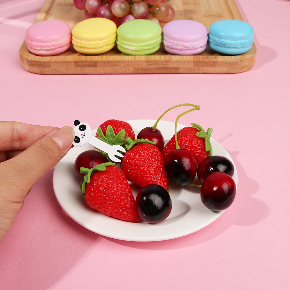 7 Stks/set Cartoon Mini Dier Boerderij Voedsel Fruit Picks Kinderen Snack Cake Dessert Vorken Lunch Accessoires Keuken Party Decor