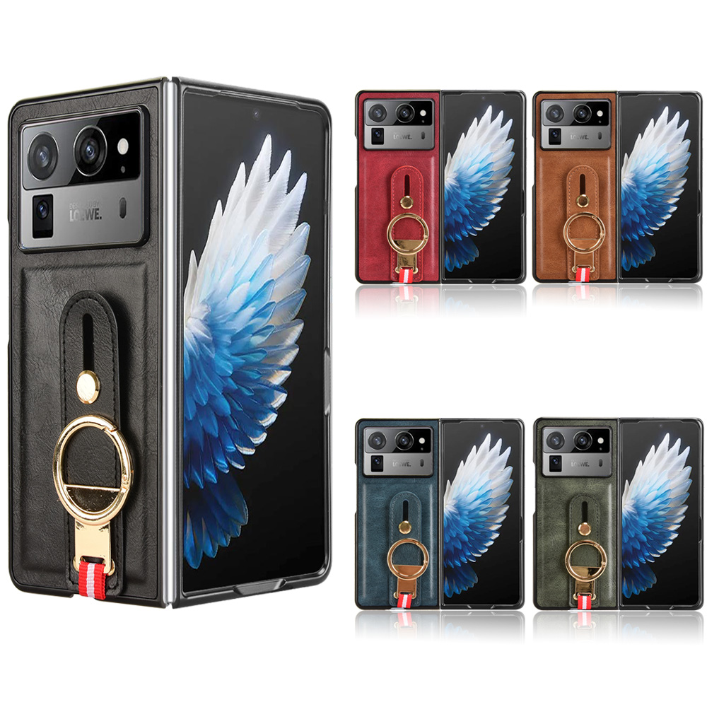 Luxe leren flip-wallet telefoonhoesje voor tecno phantom v fold 2 met standaardfunctie  ae10 op ae10op kaarthouder 2 ae10-