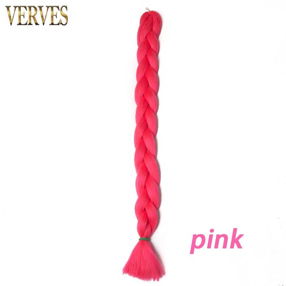 VERVES Vlechten Haar een stuk 82 inch Synthetische Warmte Fiber braid 165 g/stuk pure kleur gehaakte Jumbo Vlecht Hair Extensions