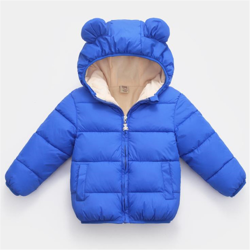 Thick Baby Snowsuit Hooded Winter Coat Cotton Baby Snow Wear 5 Color Solid Kids Snowsuit for Boys and Girls