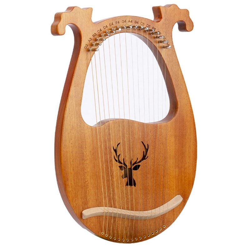 Mahogany Wood Harp 16 String 16 Tone Harp Portable Lyre Musical Instrument for Kids and Frends: Default Title