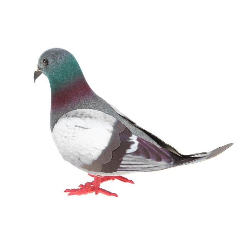 Tuinornament, Realistisch Duif Handgemaakte Hars Sculptuur Kunstmatige Vogel Figuur Kunst Decor voor Tuin Veranda Patio Gazon Decoratie, Grijs