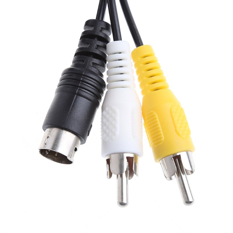 Black 1.5M/5FT Audio Video AV Stereo Composite Adapter Cable For SEGA Genesis/MD Fifth Generation Mega Drive