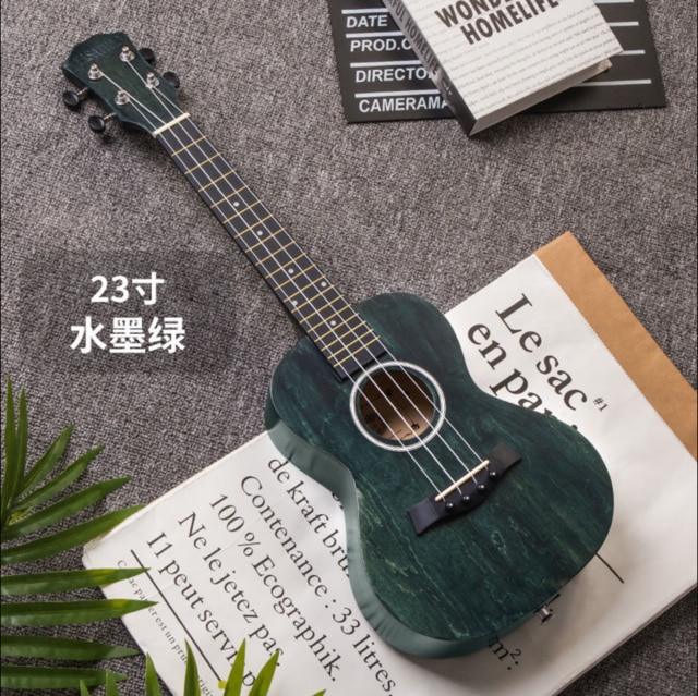 Ukulele pour débutant, étudiant adulte, homme et femme de 23 pouces, débutant, petite guitare: Dark green