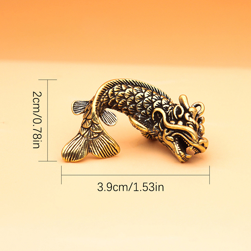 3D Copper Dragon Casting Animal Figurine Retro Style Brass Sculpture Home Office Room Desktop Decoration Collect Ornaments