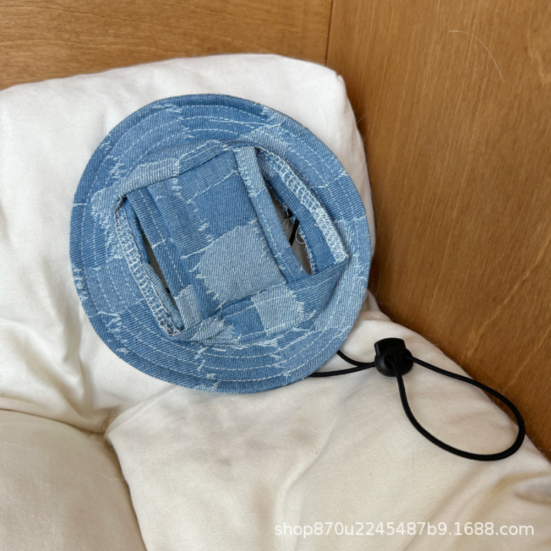 Pet Hat Cat Bucket Hat Dog Sun Hat Pet Accessories Suitable for Small and Medium Dogs and Cats: S / GRAY