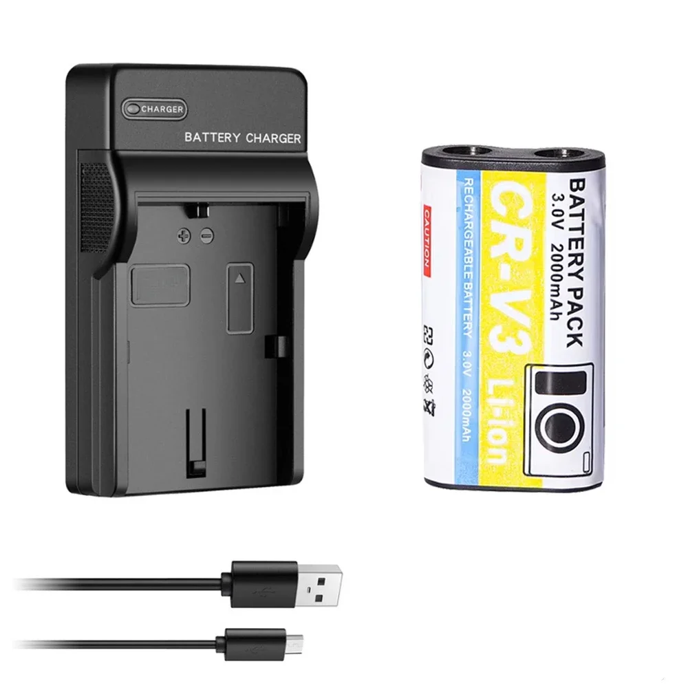 2000mAh CR-V3 CR V3 Battery + DC Charger for Olympus LB01 CRV3 LB-01 C3000 C3040 40Z C-2100UZ C-211 C-211Z C-3000 C-3030 C-3030Z: Blue