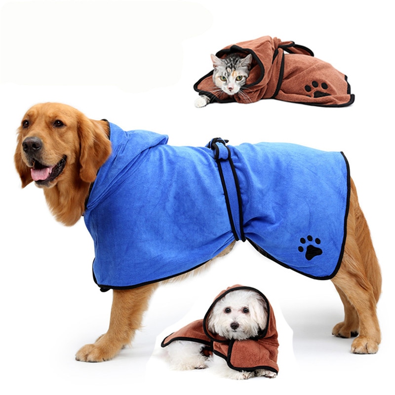 Pet Dog Bathrobe Super Absorbent Dog Bath Towel for Small Medium Large Dogs Microfiber Bath Towels Quick-Drying Cat Bath Towel