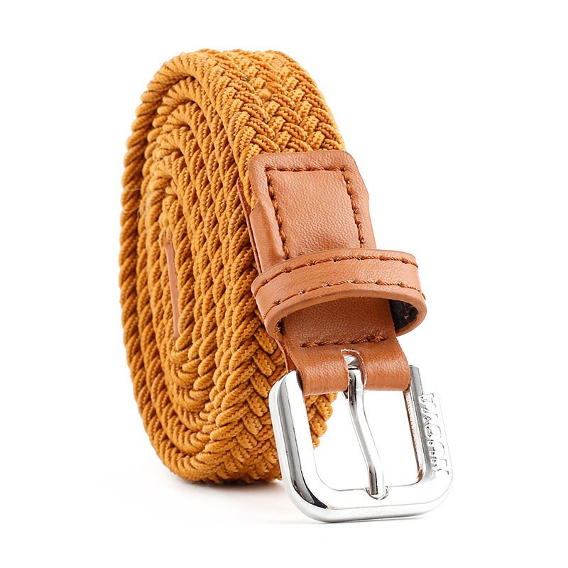 Unisex Elastic Braided Belt Elastic Solid Color Weave Belts For Women Men Jeans Belts Pin Buckle Woven Belt