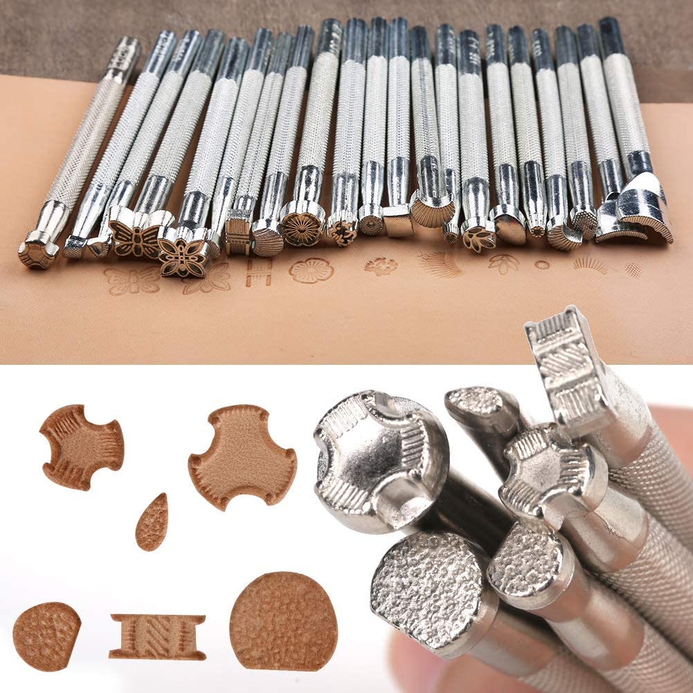 LMDZ Leather Craft Tools Kit Stitching Stamping Embossing Punch Saddle Groover Carving Hammer Set For Leather Working