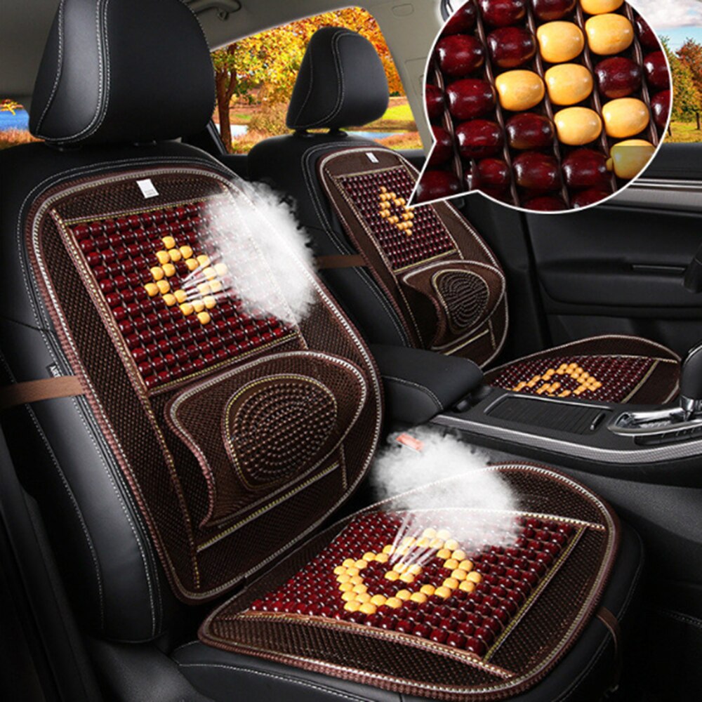 Summer Car Seat Cover Cooling Cushion Mesh Mat Universal Massage Wood Beads Hollow Breathable Cool Pad Cushion Mar19
