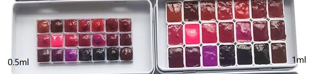 Juego de dispensadores de acuarelas MijELLO, paleta de pinturas artísticas de acuarela, macaron/azul/Verde/púrpura, 0,5 ml, 1ml: purple / 1ml