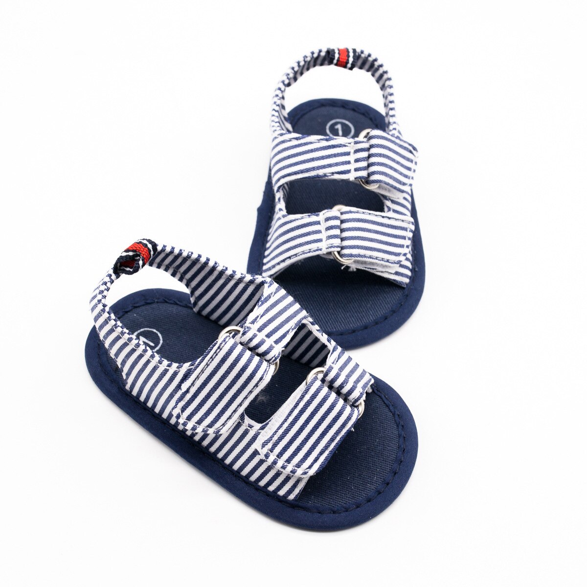 Kleinkind neugeboren Kind Baby Jungen Sommer Sandalen Geschlossen Kappe Streifen Kühlen Leinwand Weiche Sohle Kleinkind Erste Wanderer Schuhe Prewalker 3-12M