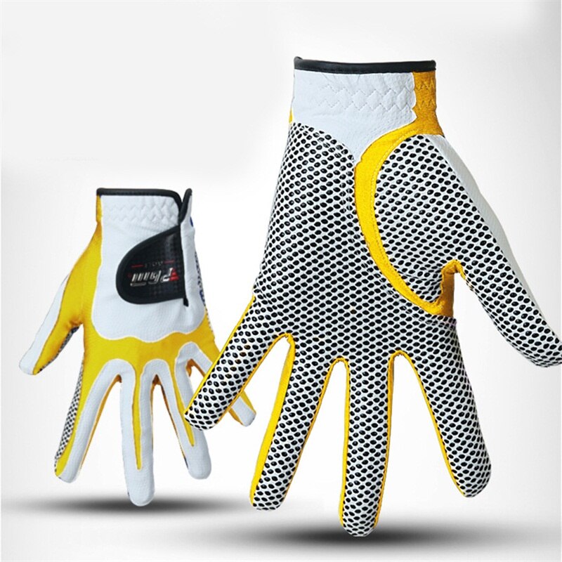 1 pièces PGM main gauche gants de Golf Sports de plein air haute élasticité Leica tissu respirant antidérapant Sportwear pour homme: YELLOW / L