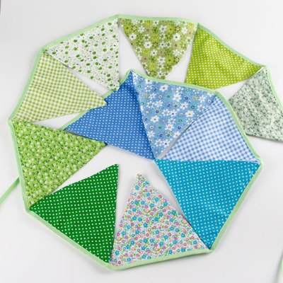 1 stk 3.3m længde 12 flag pastorale vind børn fødselsdag klud banner dekorationer hjemme festival bryllup deco vimpel: Default Title