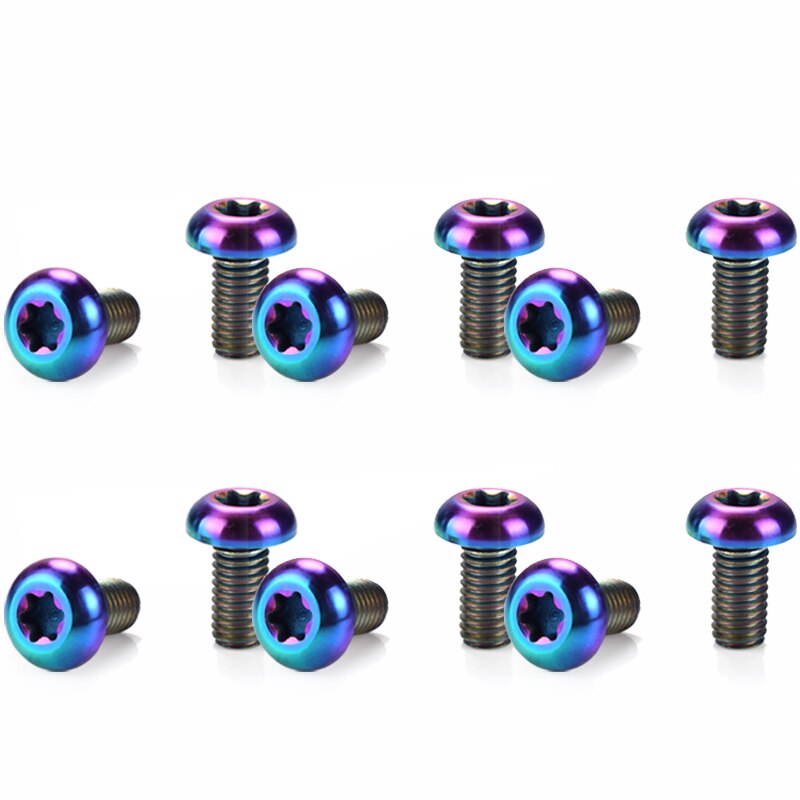 Ti Titan Legierung Bremsscheibe Schrauben T25 Torx MTB Berg Straße Fahrrad Fahrrad Bremsscheiben Ti Bunte Schrauben M5 * 10mm: 12Stck Regenbogen